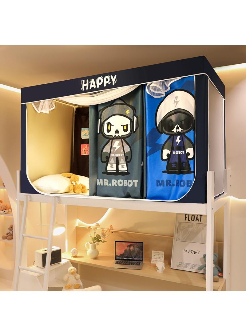 general Cartoon Student Mosquito Nets With Bracket Dormitories Fully Shaded Bed Curtains Zippered Mosquito Nets Student Sleep Privacy Protection Start Of School Season Gifts Birthday Gifts - Image 1