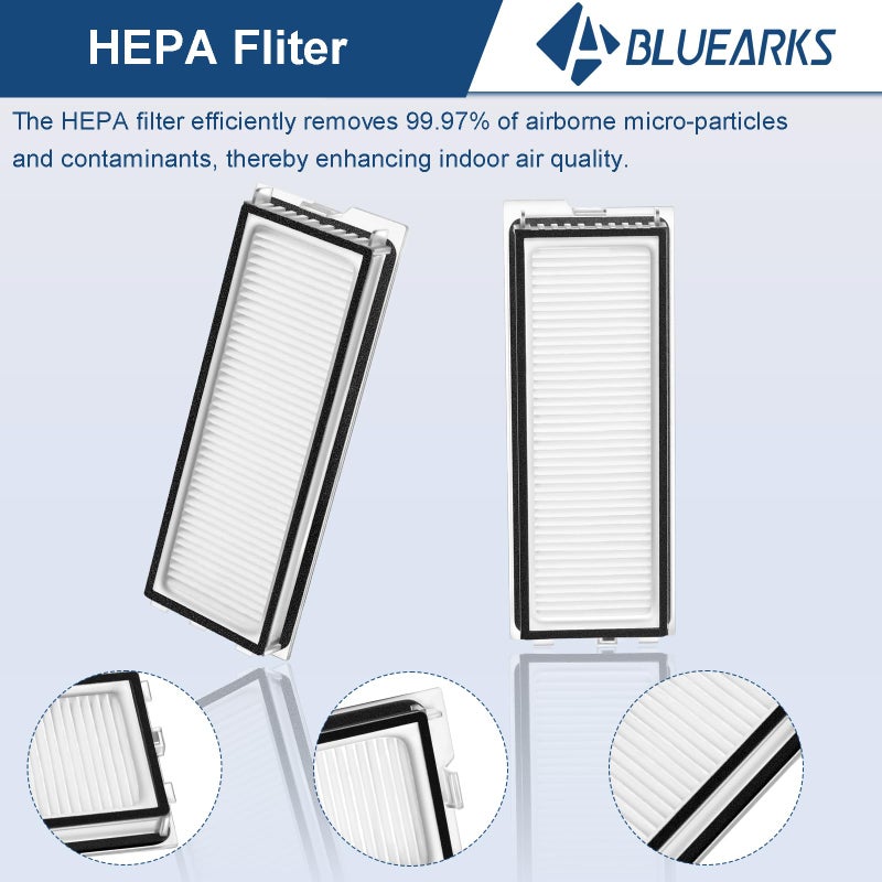 Bluearks 19Pcs Replacement Parts for Roborock Q Revo S/Qrevo Pro/Qrevo Plusã€Not for Qrevoã€‘ Qrevo Vacuum Cleaner Accessories Kit,1 Main Brush 4 Mop Pads 4 Side Brush 4 Hepa Filters 6 Vacuum Bags - Image 4