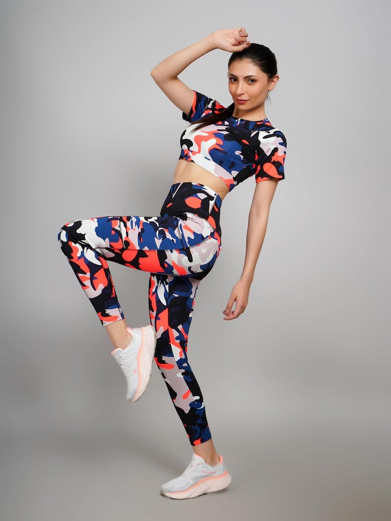 GIRLFRIEND High Waist Stretchable Gym Tights and Crop Top Set for Women - Image 2