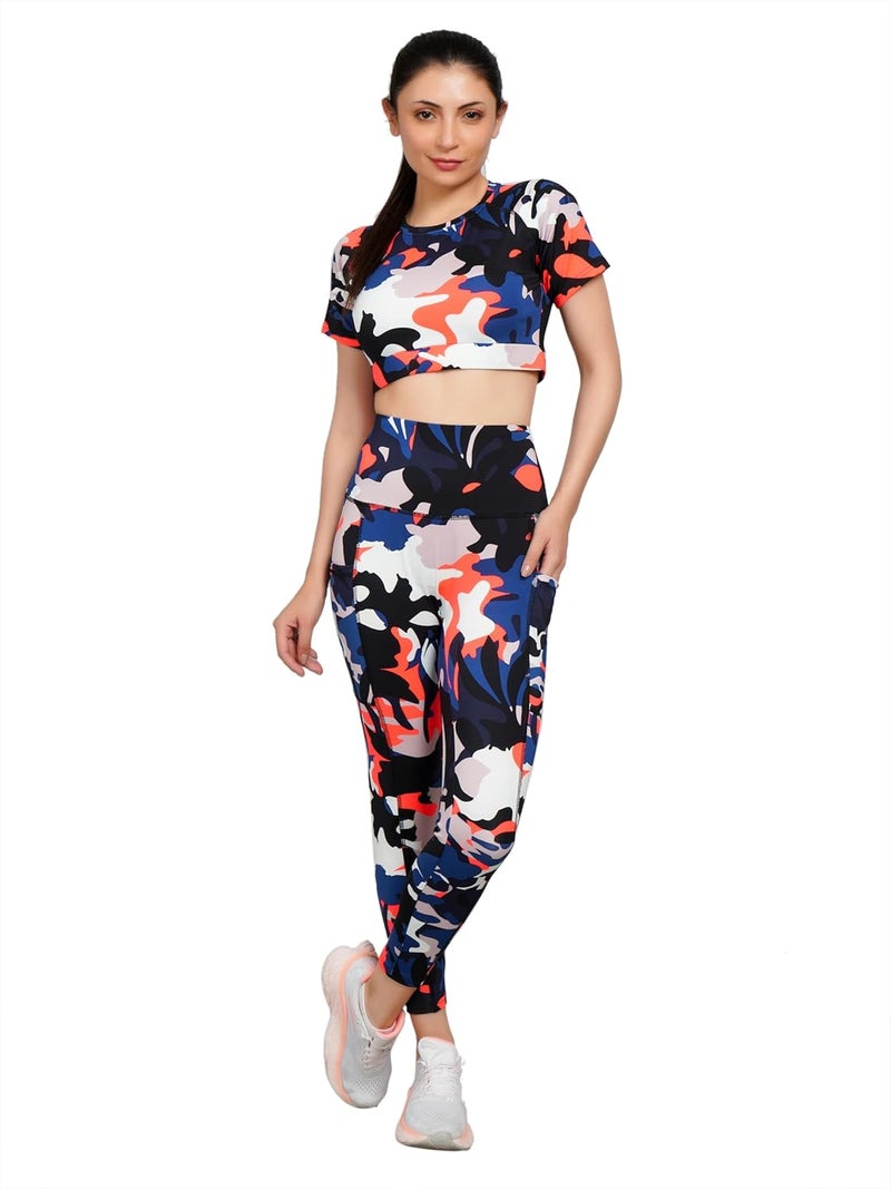 GIRLFRIEND High Waist Stretchable Gym Tights and Crop Top Set for Women - Image 1