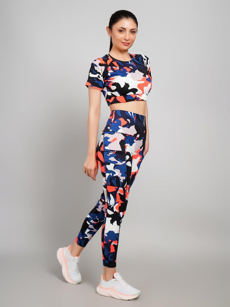 GIRLFRIEND High Waist Stretchable Gym Tights and Crop Top Set for Women - Image 4