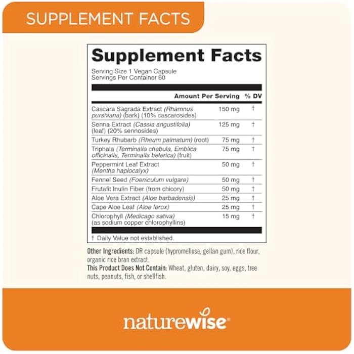 Naturewise Total Colon Care Herbal Cleanse - With Prebiotics, Botanicals, & Antioxidants - for Regular Bowel Movement, Digestion, Gut Health - Vegan, Gluten-Free, Non-GMO - 60 Capsules[2-Month Supply] - Image 3