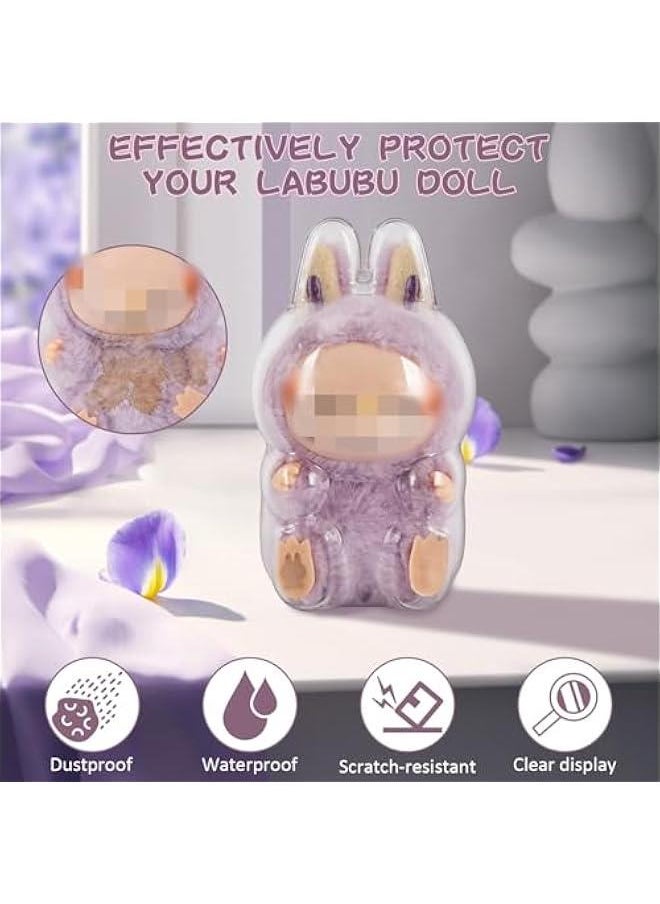 Arabest Clear Figure Display Case for Popmart Labubu, Doll Accessories for Labubu with Keychain, Display Cover Case for Sitting Figures (Sitting)  - Image 3