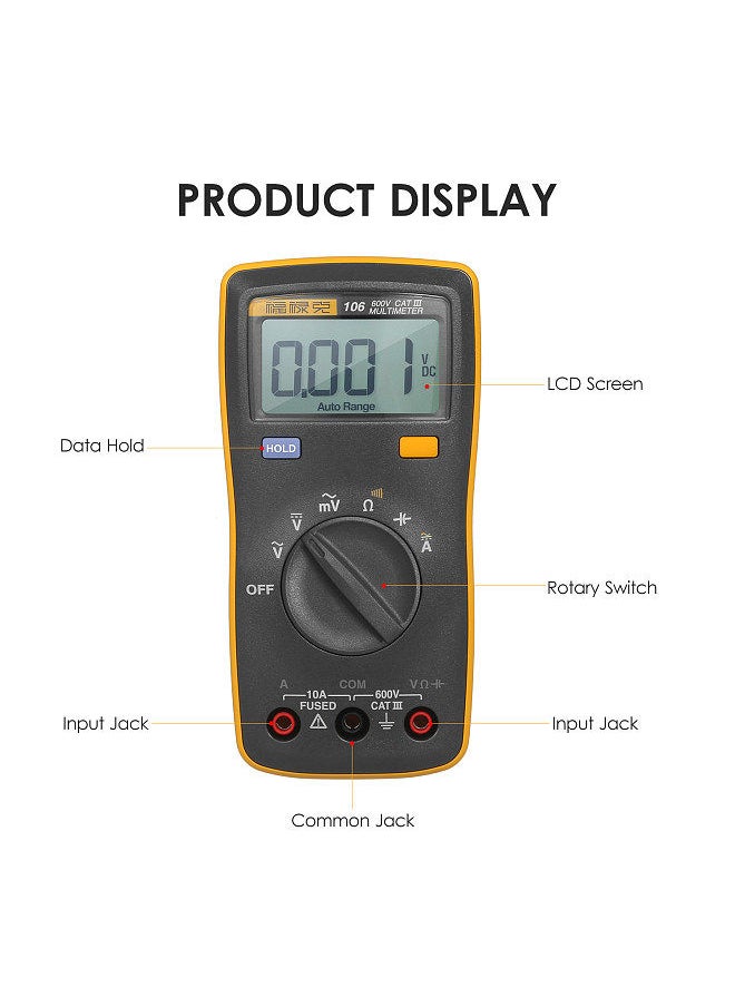 FLUKE - FLUKE 6000 Counts Mini Palm-sized Multimeter Digital Multimeter Handheld Voltmeter Portable Ammeter Voltage Meter - Image 1