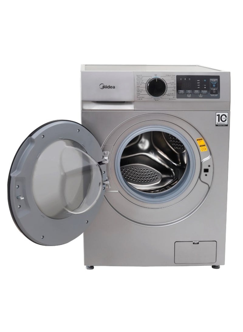 Midea Automatic Washing Machine 8 kg 1400 rpm Silver Inverter Steam MFN09W80BS 8 kg MFN09W80BS Dark Silver - Image 2