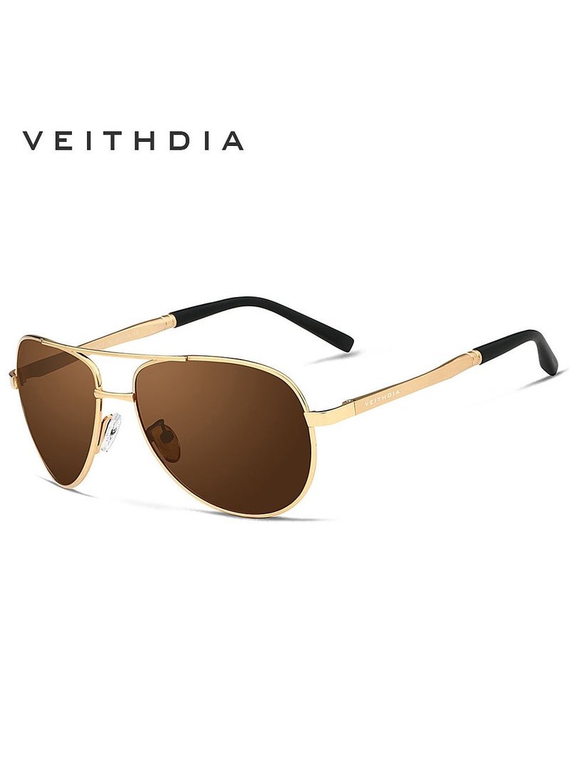 Veithdia Men's Polarized and UV Resistant Metal Full Frame Sunglasses - Image 1