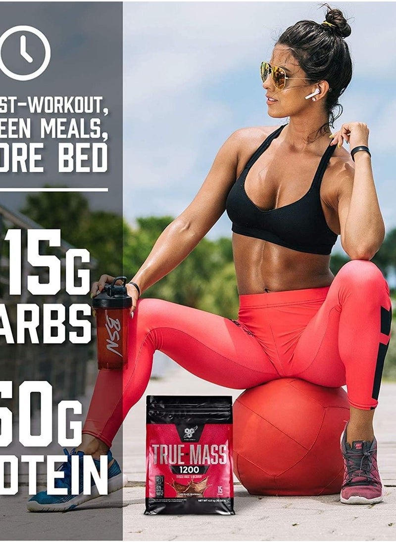 BSN - TRUE-MASS Weight Gainer, Muscle Mass Gainer Protein Powder, Chocolate Milkshake, 4.71 Kgs (10.38 Pound) - Image 1