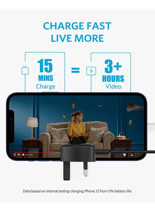 [مطوّر]: شاحن سريع باور بورت III نانو من أنكر بقدرة 20 وات وتقنية PIQ 3.0 وتصميم متين وصغير ومنفذ USB-C لهاتف آيفون 14 برو ماكس و14 برو و14 بلس و14 و13 و12 و11 وجالاكسي وآي باد وآي باد ميني وغير ذلك. - Image 3