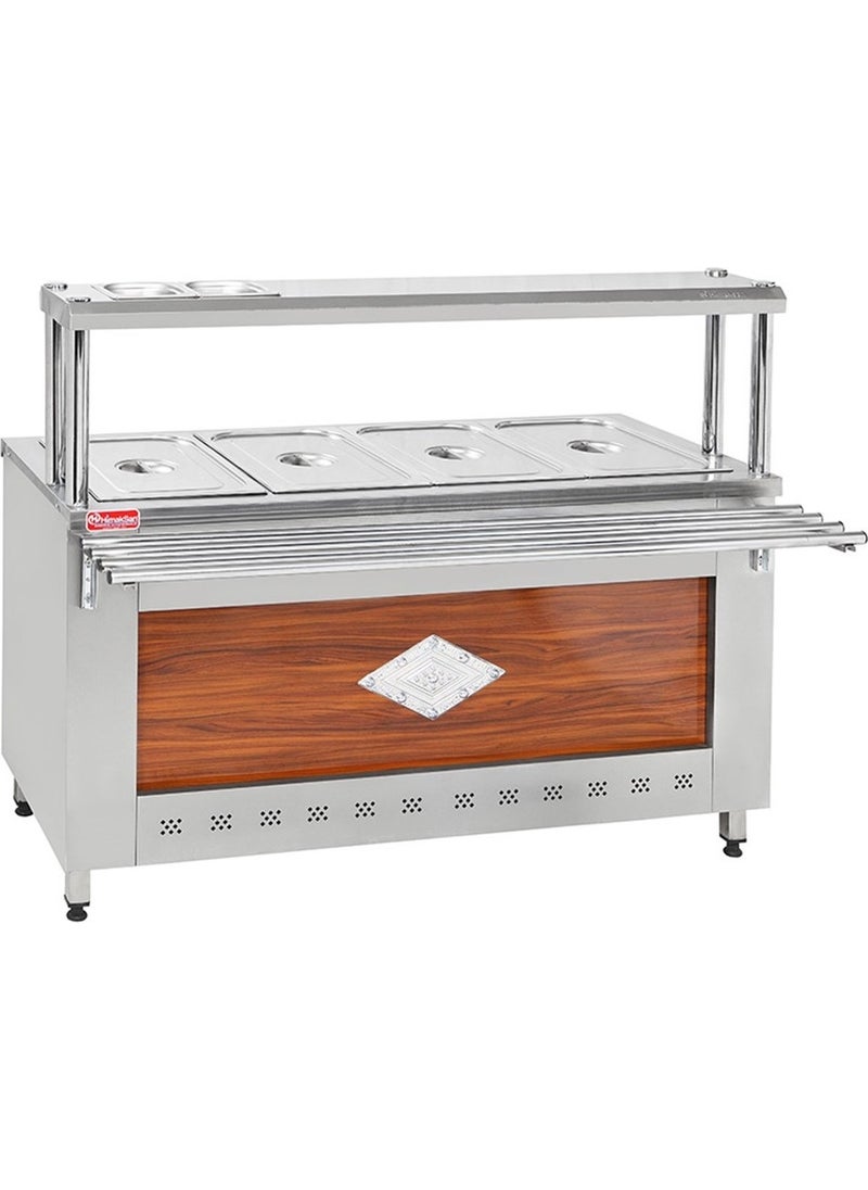Himaksan Industrial 3+1 LPG Cylinder 4-Burner Bain Marie with Bench 