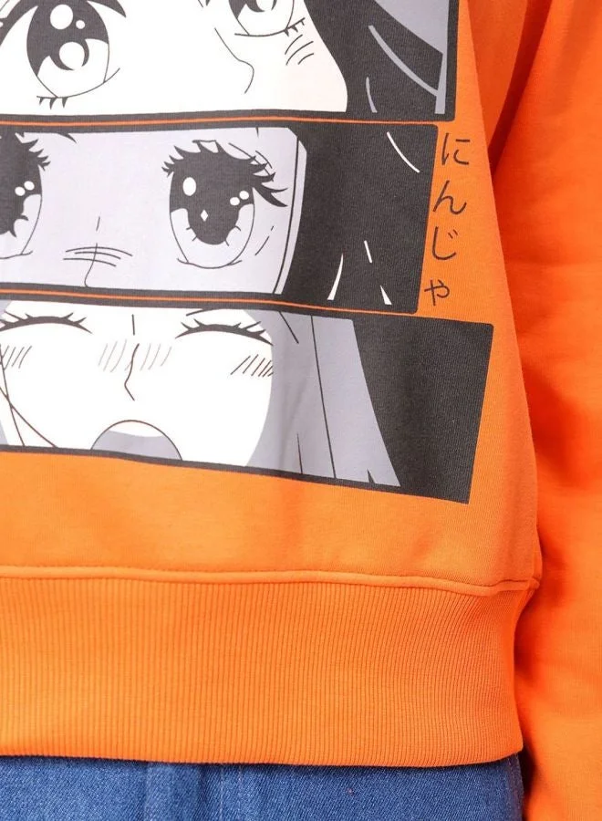 Freehand  Women Relaxed Fit Typography Printed Hooded Neck Long Sleeve Hooded Sweatshirt  | Best Price UAE