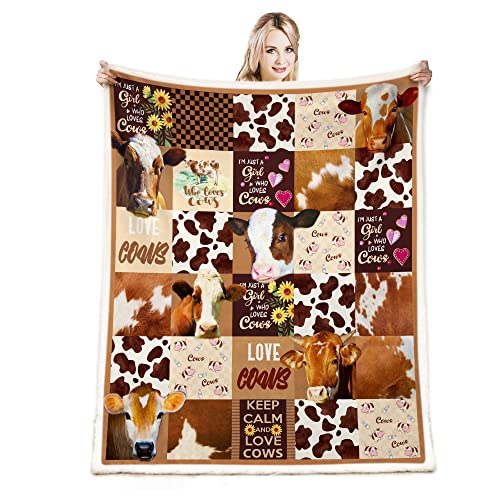 Cow Print Blanket Cow Decor Bedding Throw Blanket Gifts for Girl Women Christmas Birthday Valentine's Day Soft Cute Farm Animal Cow Blanket Gifts ? (60""x80"" cow5)