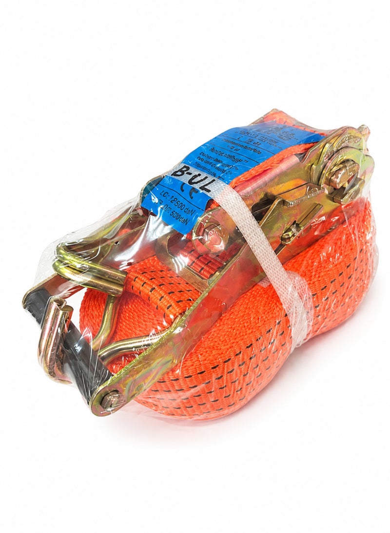 Heavy Duty Ratchet Tie Down Strap 4 Ton x 10 Meter | Cargo Lashing Strap with Double J Hooks | High Strength Polyester Ratchet Strap for Truck, Trailer, Pickup, Motorcycle, ATV, Boat & Cargo Securing - Image 4