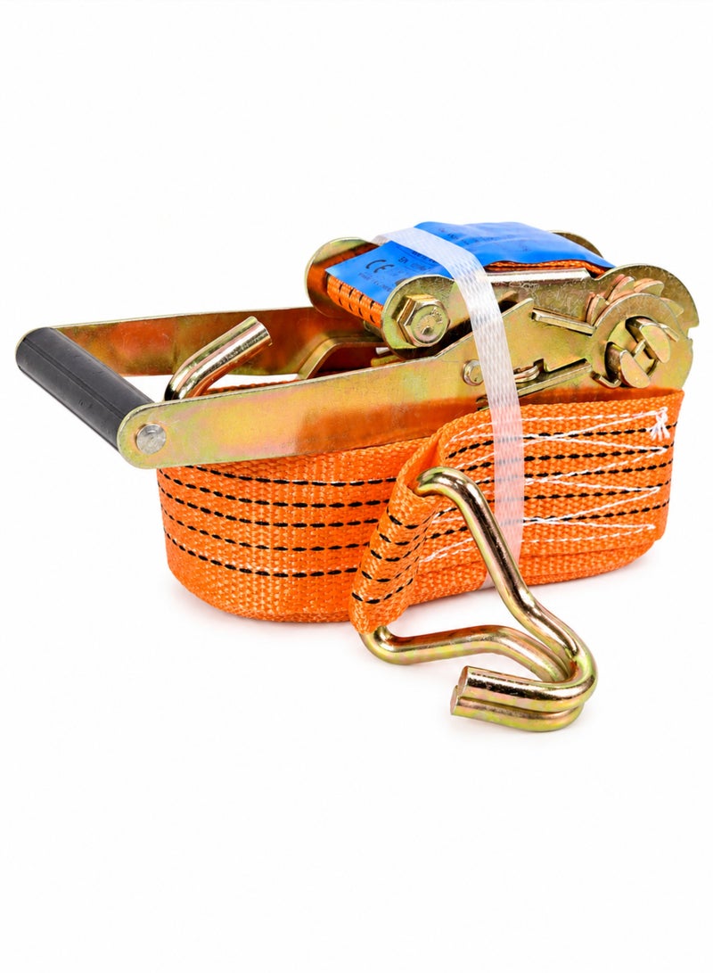 Heavy Duty Ratchet Tie Down Strap 4 Ton x 10 Meter | Cargo Lashing Strap with Double J Hooks | High Strength Polyester Ratchet Strap for Truck, Trailer, Pickup, Motorcycle, ATV, Boat & Cargo Securing - Image 2