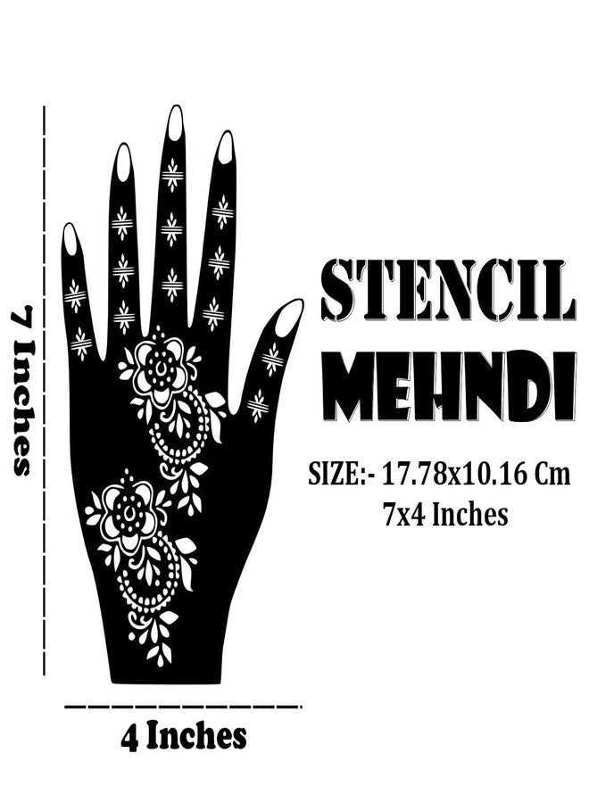 Komstec Easy Peel & Apply Mehndi Stencil Sheet One Set for Both Hand Easy-to-Use Henna - Image 3