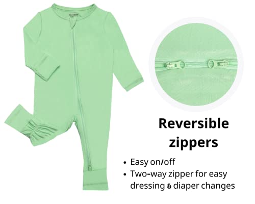 GUISBY Rayon Footless Pajamas with Mittens Baby Girls Boys Long Sleeve Snug Fits Sleepers 3Pack 36 Months - Image 3