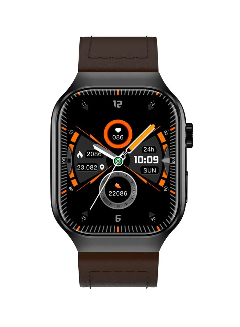 GREEN LION Smart Watch Ridge with Working Time 5 Days & Waterproof IP65 Always On Display / Bluetooth Calls / Magnetic Charging / Exercise Records / Watches Compatible With Android iOS / Music Player - Black & Brown - Image 1
