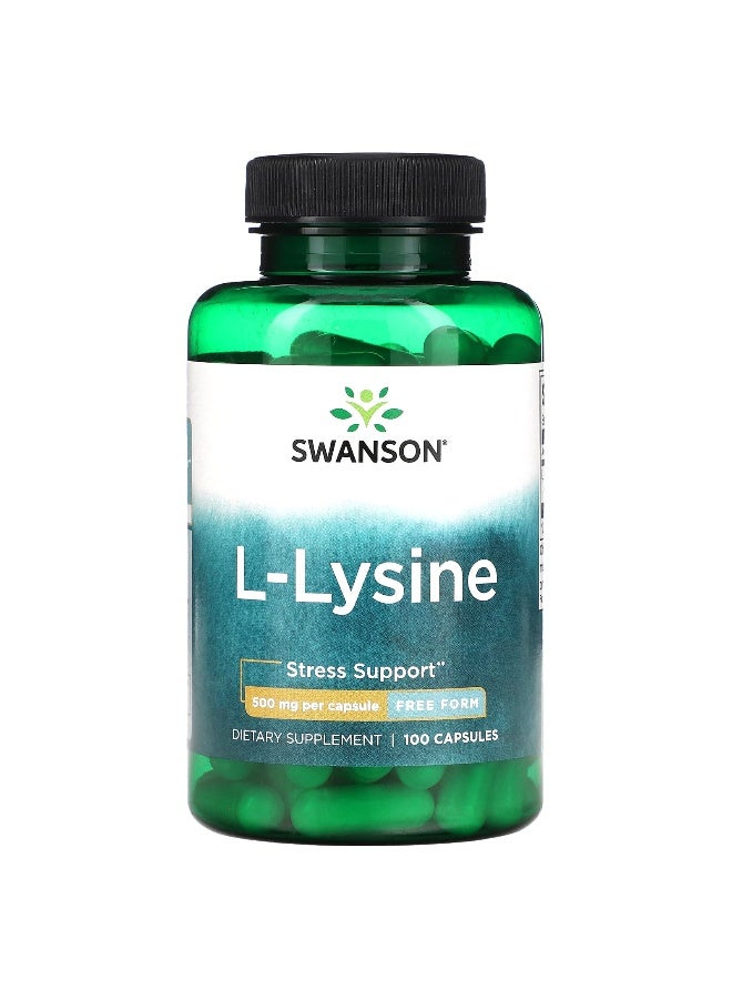 Swanson, L-Lysine, 500 mg, 100 Capsules - Image 1