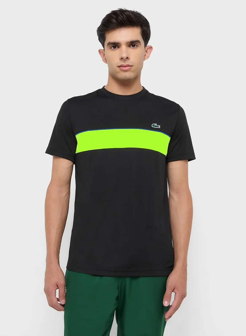 LACOSTE Ultra Dry Printed Crew Neck T-Shirt