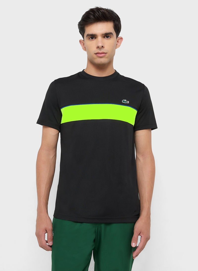 LACOSTE Ultra Dry Printed Crew Neck T-Shirt - Image 1