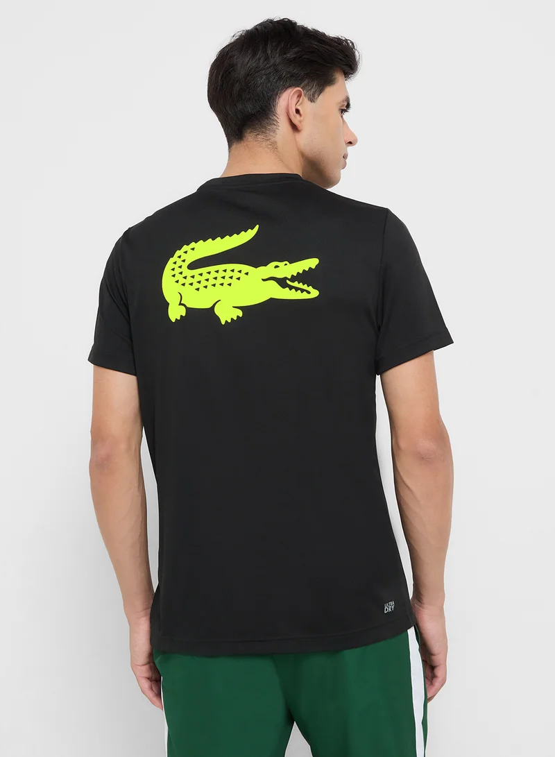 LACOSTE Ultra Dry Printed Crew Neck T-Shirt
