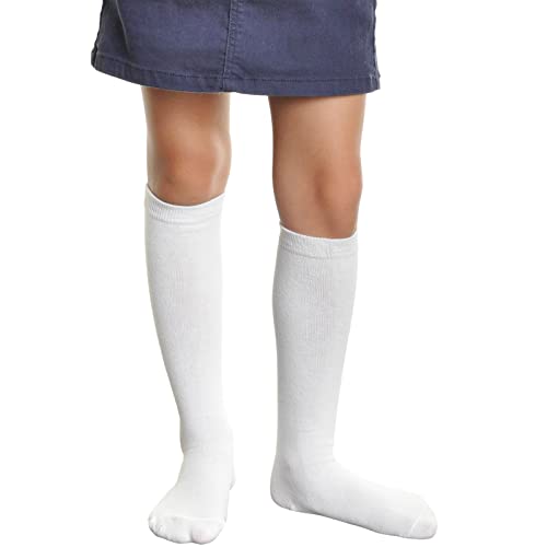 Angelina Girls Classic Uniform Knee-High School Socks (12-Pack), #3102_WhiteM - Image 2