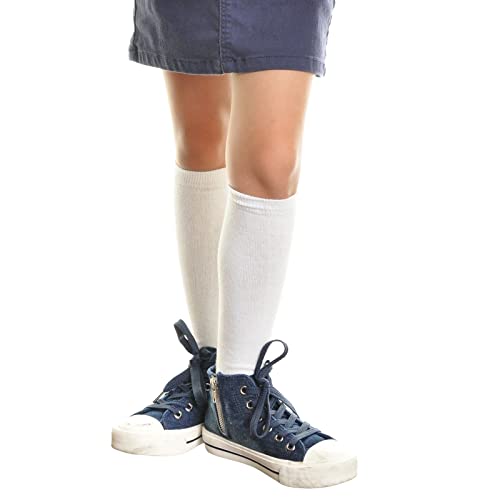 Angelina Girls Classic Uniform Knee-High School Socks (12-Pack), #3102_WhiteM - Image 3