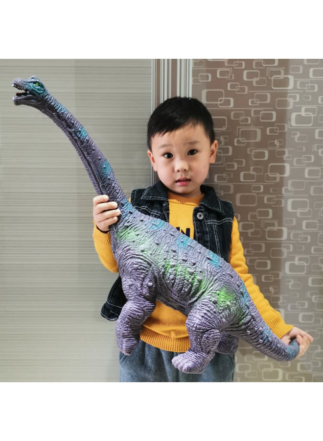 Children's Toy Simulation Dinosaur Toy Soft Glue Doll Animal Model Set Gift Stall On Behalf Of Zong-Color:(Early Education 498 Content) Large Yellow Three-headed Magic Dragon - Image 2