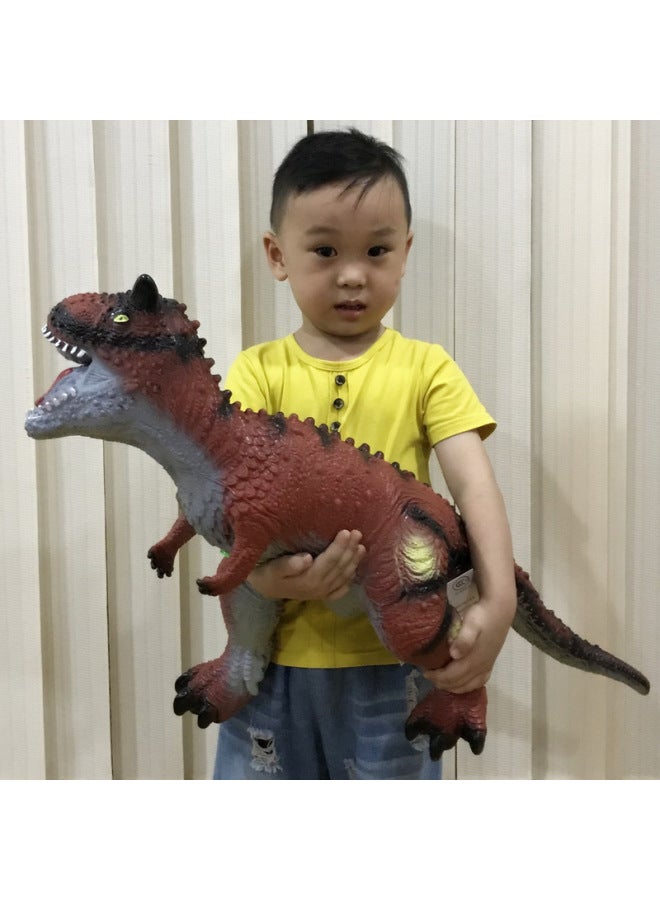 Children's Toy Simulation Dinosaur Toy Soft Glue Doll Animal Model Set Gift Stall On Behalf Of Zong-Color:(Early Education 498 Content) Large Yellow Three-headed Magic Dragon - Image 3