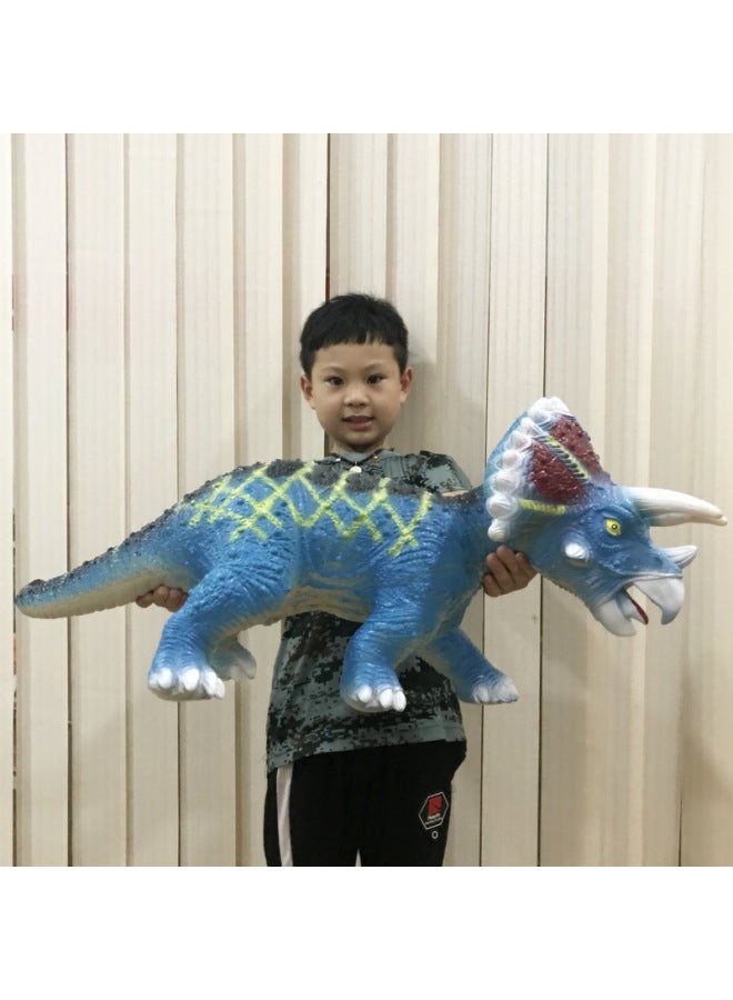 Children's Toy Simulation Dinosaur Toy Soft Glue Doll Animal Model Set Gift Stall On Behalf Of Zong-Color:(Early Education 498 Content) Large Yellow Three-headed Magic Dragon - Image 5