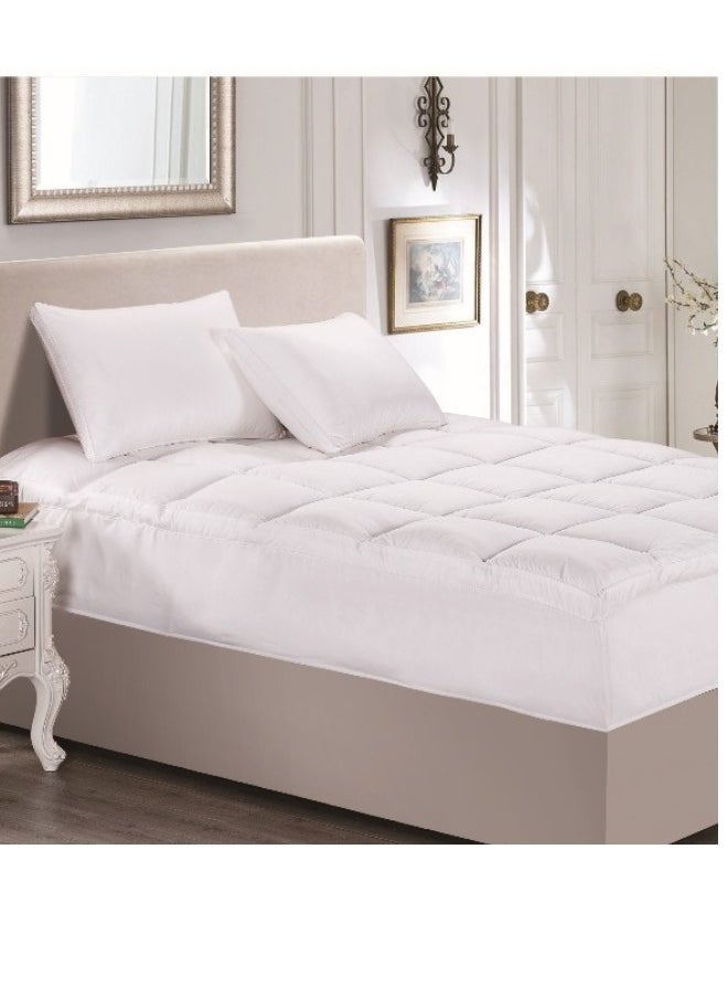 SMART HOME Luxury Mattress Cover Hotel Mattress Pad 8cm Height Size 200x200cm Made Of 100% Super Soft Cotton  - Image 2