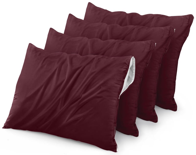Utopia Bedding Utopia Bedding 4 Pack Waterproof Pillow Protectors with Zipper Standard Size (Burgundy)  Bed Bug and Dust Mite Proof Pillow case Covers  Moisture Wicking Pillow Encasements 20 x 26 Inches  - Image 1