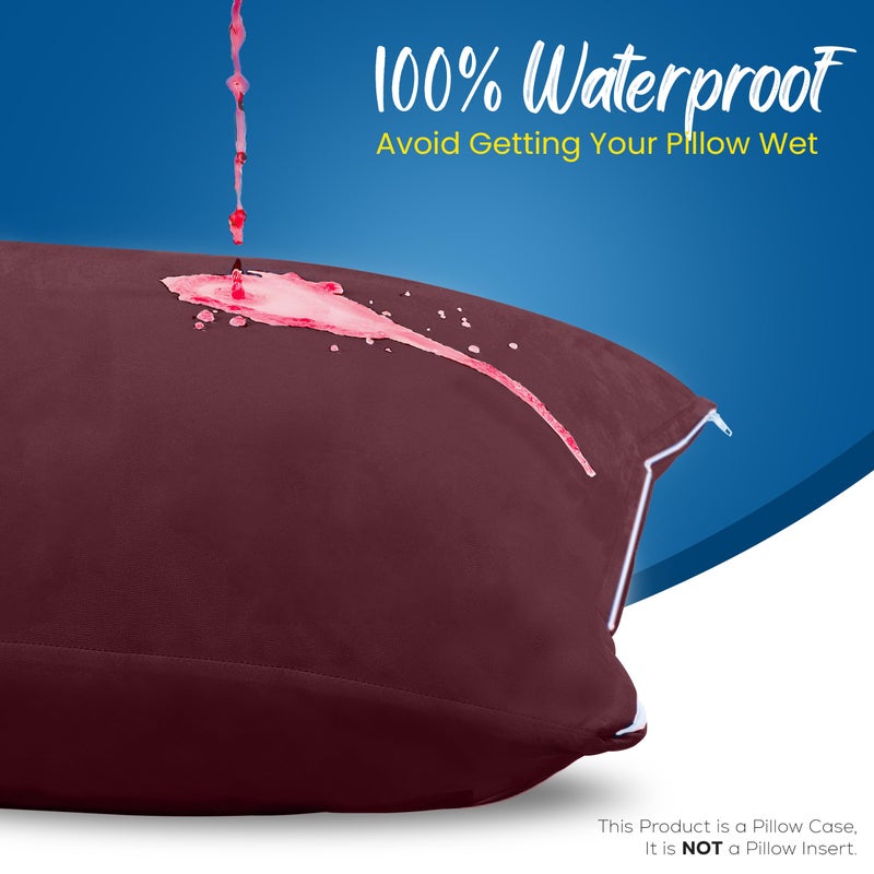 Utopia Bedding Utopia Bedding 4 Pack Waterproof Pillow Protectors with Zipper Standard Size (Burgundy)  Bed Bug and Dust Mite Proof Pillow case Covers  Moisture Wicking Pillow Encasements 20 x 26 Inches  - Image 3