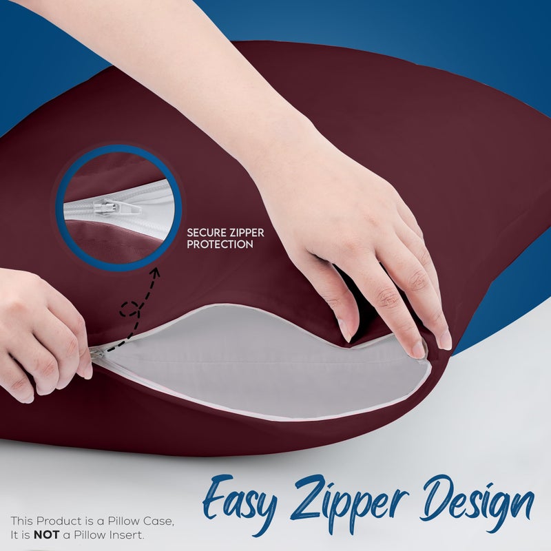 Utopia Bedding Utopia Bedding 4 Pack Waterproof Pillow Protectors with Zipper Standard Size (Burgundy)  Bed Bug and Dust Mite Proof Pillow case Covers  Moisture Wicking Pillow Encasements 20 x 26 Inches  - Image 4