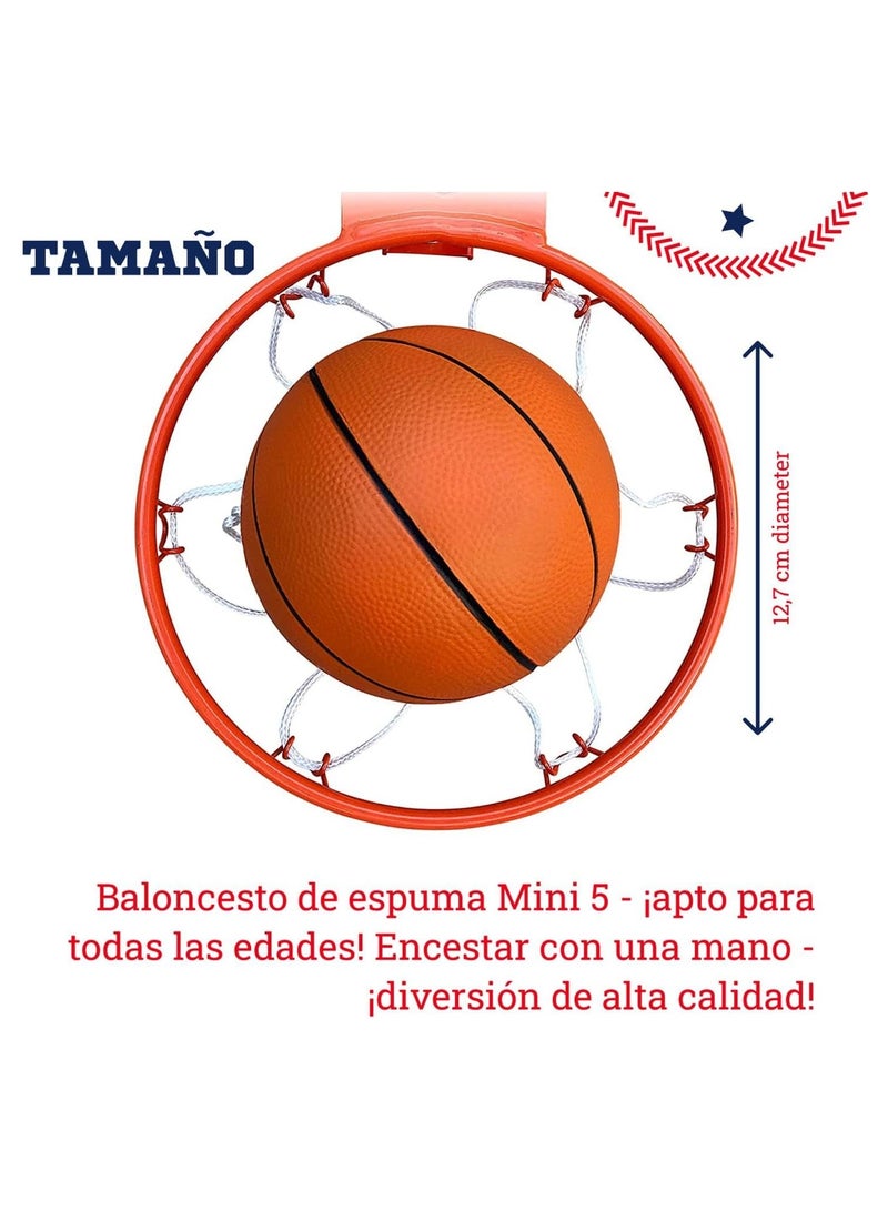 5”  Mini Basketball for Pro Mini Basketball Hoop, 2 Pack | Safe & Quiet Small Basketball for Over The Door Mini Hoop Basketball Sets - Image 4