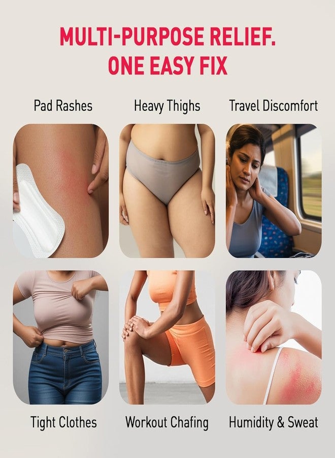 Sirona Natural Anti Chafing Rash Cream 25gm (Packo f 3) | Prevents Thigh Chafing, Sanitary Pad Rash & Skin Irritation | For Sports, Gym Workouts, Running, Cycling, Waxing, Heavy Thighs & Daily Friction Protection - Image 5