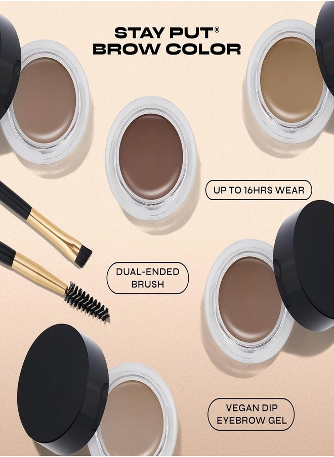 MILANI - Milani Stay Put Brow Color - Shade 06: Auburn - Long-Lasting Waterproof Eyebrow Pomade with Dual-Ended Applicator Brush - 2.6g - For Defined and Sculpted Brows - Image 1