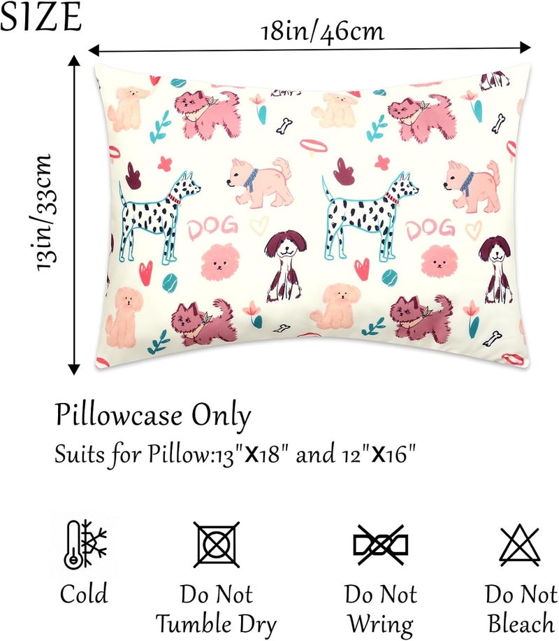 Kids Toddler Pillowcase Envelope Travel Pillowcase Baby Pillow Cover Fits Pillows Sized 12x16 or 13x18-1 Pack Soft Children’s Bedding Pillowslip Case for Boys and Girls -Cute Dogs - Image 3