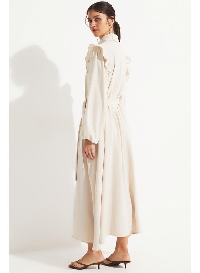 جون فستان ماكسي بكشكشة - Image 5