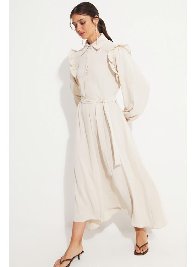 جون فستان ماكسي بكشكشة - Image 1