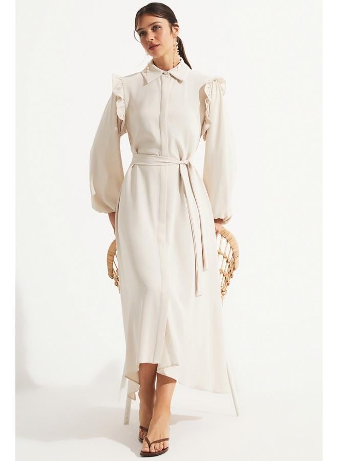 جون فستان ماكسي بكشكشة - Image 4