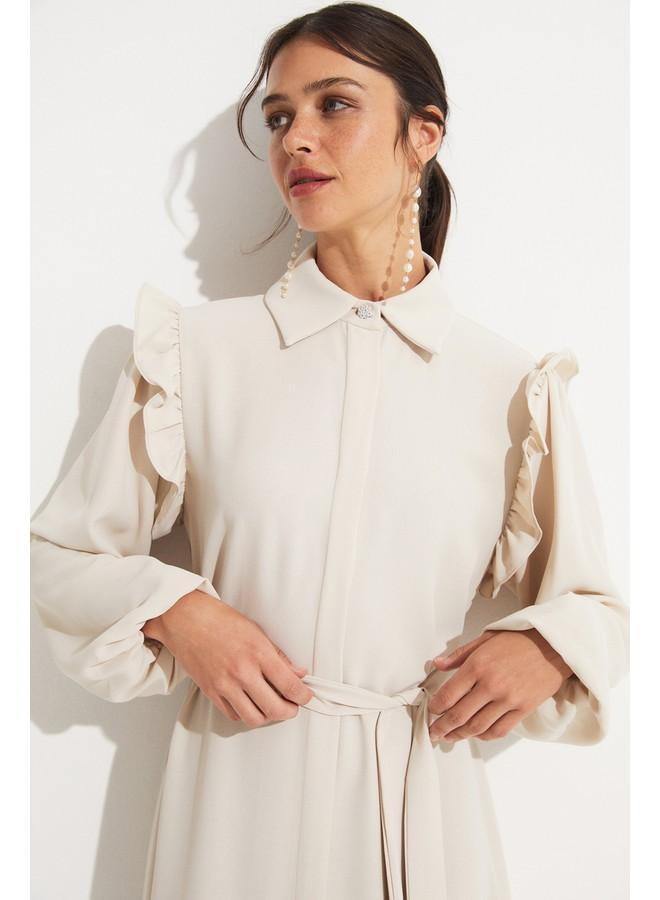 جون فستان ماكسي بكشكشة - Image 3