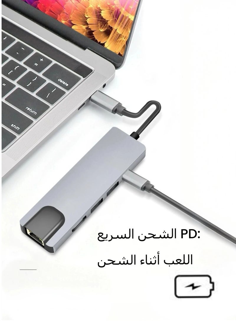 LR Nexus 5 in 1 USB C Docking Station, Type C to HDMI Adapter, RJ45 Ethernet,Compatible with MacBook Pro/Air & Type C Devices,HDMI Hub with HDMI Ethernet Port, USB3.0/2.0 Port, PD Charging Compatible with MacBook Pro/Air, iPad Pro, iPhone 16/15, iMac, XPS - Image 4