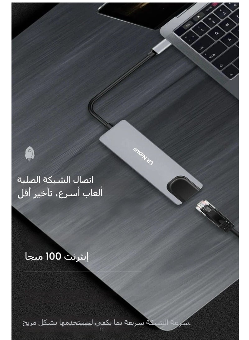 LR Nexus 5 in 1 USB C Docking Station, Type C to HDMI Adapter, RJ45 Ethernet,Compatible with MacBook Pro/Air & Type C Devices,HDMI Hub with HDMI Ethernet Port, USB3.0/2.0 Port, PD Charging Compatible with MacBook Pro/Air, iPad Pro, iPhone 16/15, iMac, XPS - Image 5