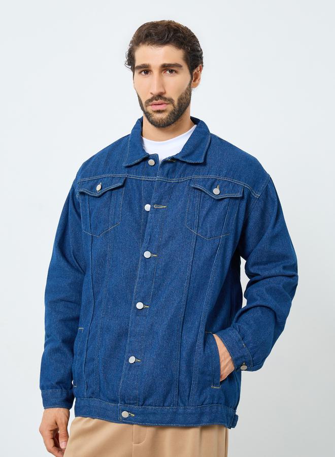 ستايلي جاكيت دنيم واسع مع جيوب - Image 3