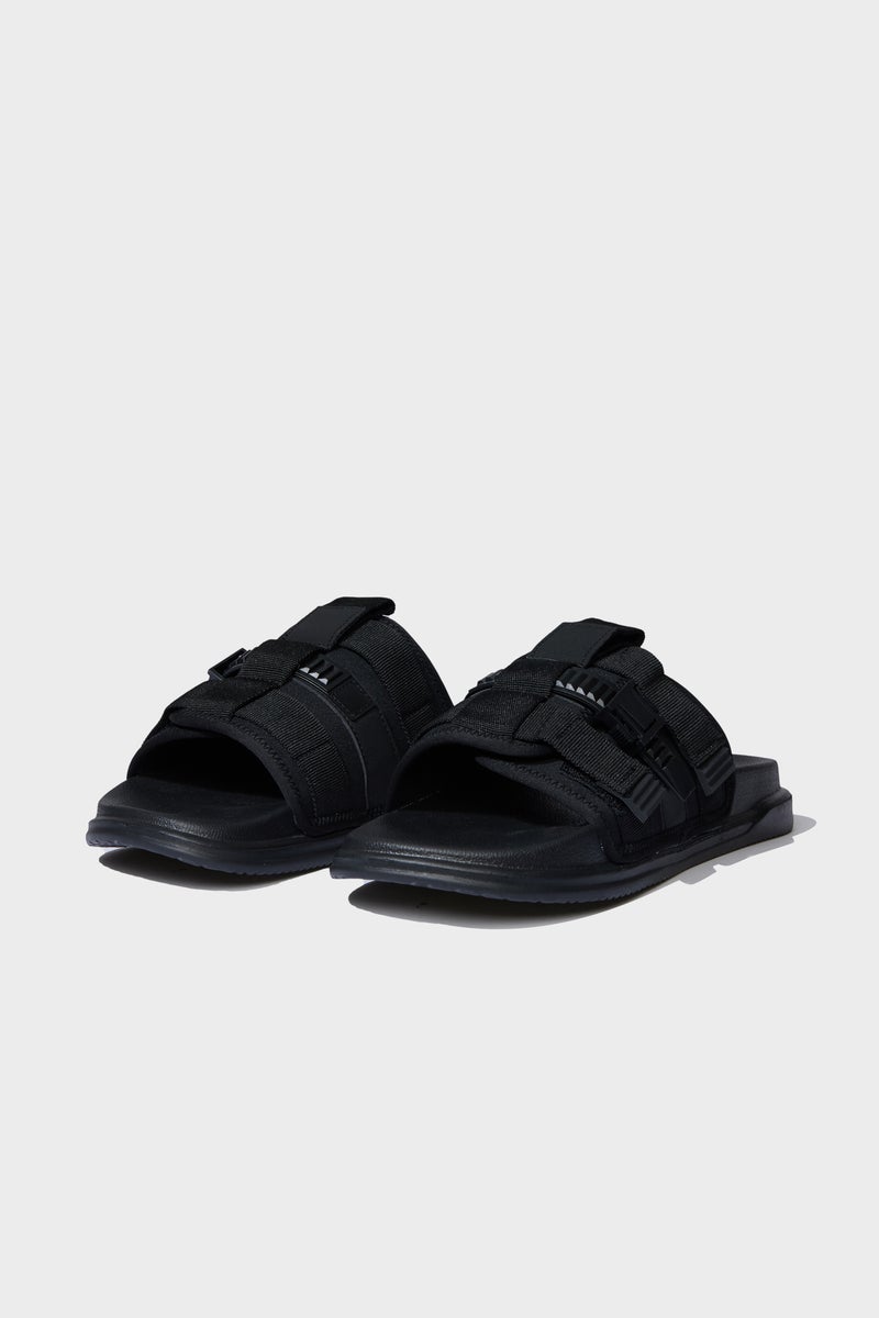 DeFacto Black Man Flat Sole Single Band Slippers Casual - Image 1