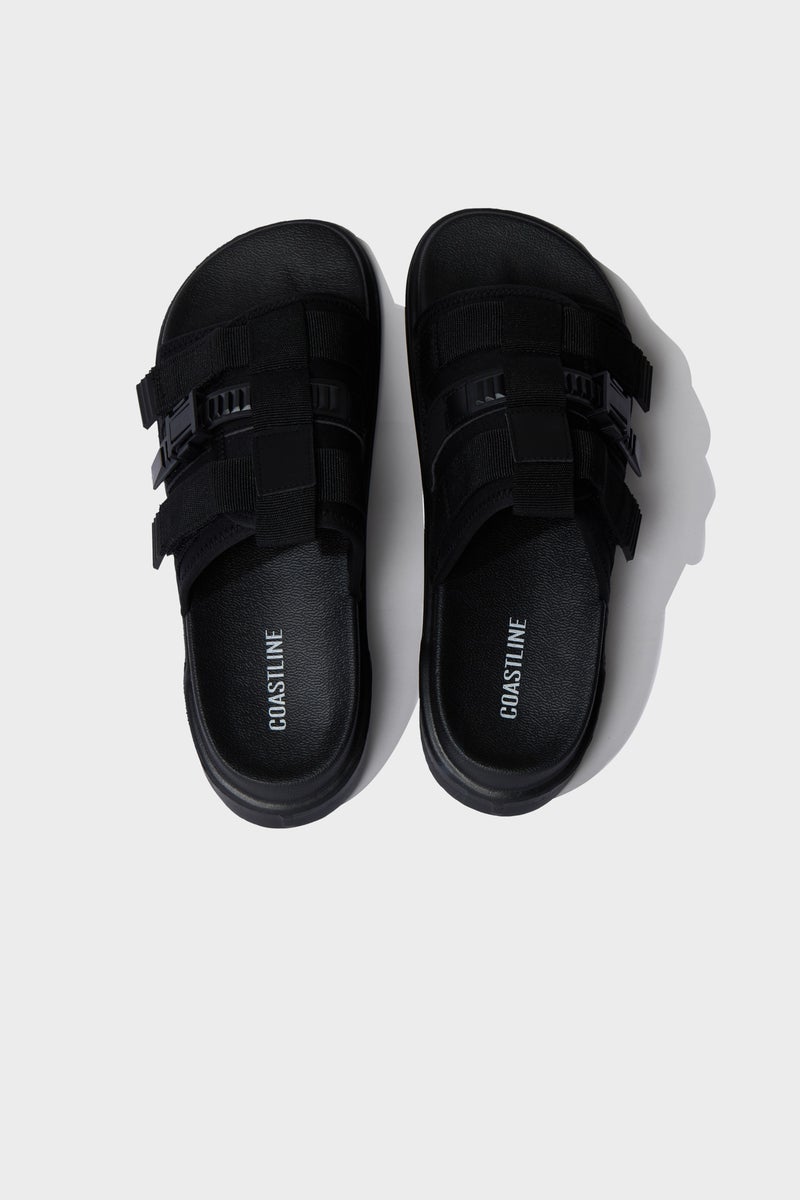 DeFacto Black Man Flat Sole Single Band Slippers Casual - Image 3