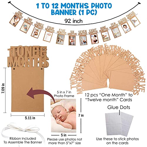 Party Propz Birthday Decoration Items for 1st Birthday - Set of 13 Pcs | 12 Months Photo Banner for Birthday(cardstock) | Confetti Balloons for Decoration | 1st Birthday Decoration for Girls - Image 4