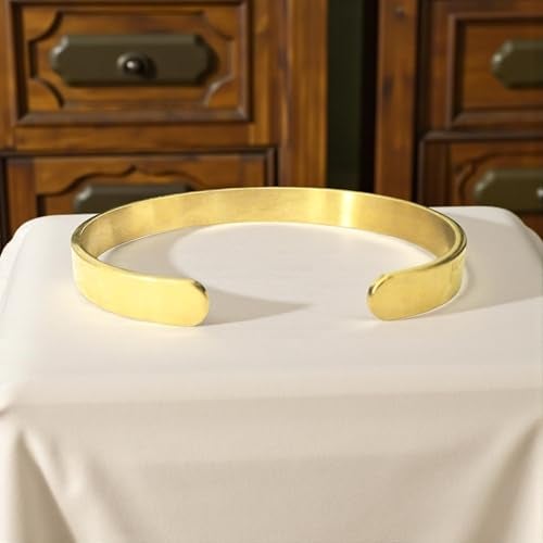 M Men Style Ayatul Kursi Engraved Half Kada for Men & Women Islamic Bracelet Spiritual Religious Bangle Gold SujalKa2025192 - Image 5