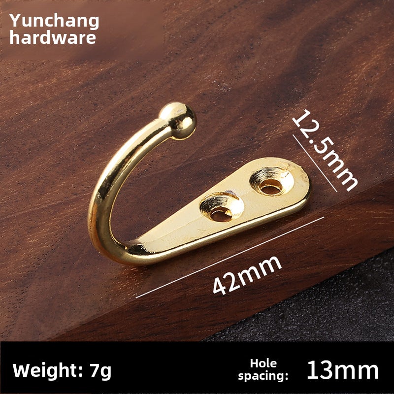 Antique Alloy Mini Hook 2-Hole for Hanging Gold 42*12.5mm 
