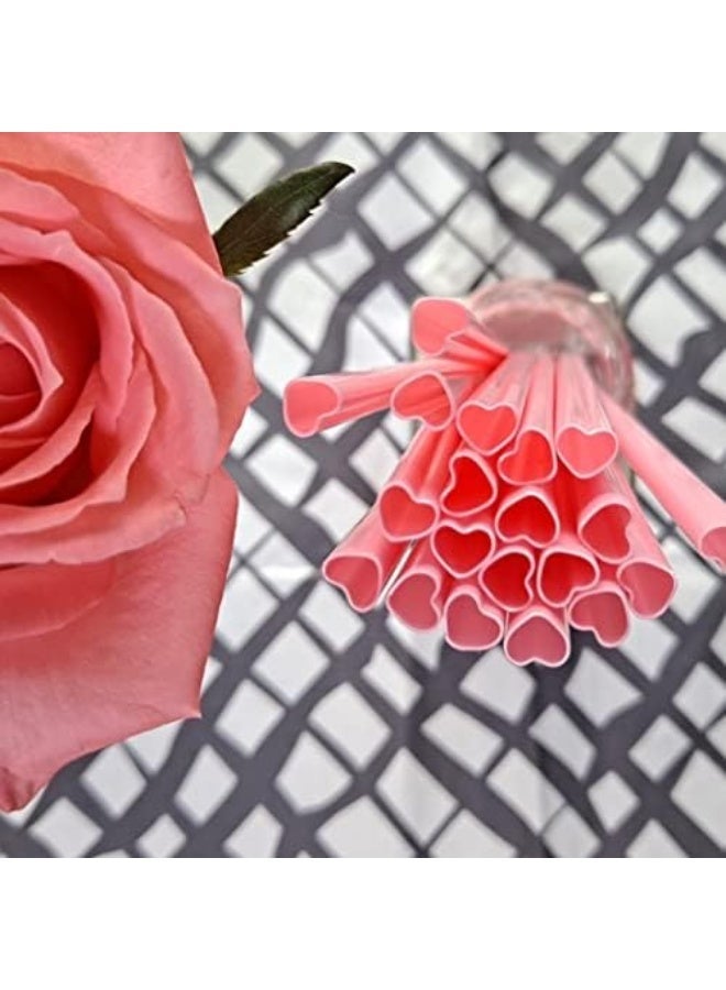 ٥٠ قطعة من المصاصات الوردية على شكل قلب، مصاصات شرب لطيفة للاستخدام مرة واحدة، مغلفة بشكل فردي، مصاصات بلاستيكية وردية، مثالية ليوم الصديقات، عيد الحب، حفلات أعياد الميلاد، حفلات توديع العزوبية، وديكورات حفلات الزفاف. - Image 5